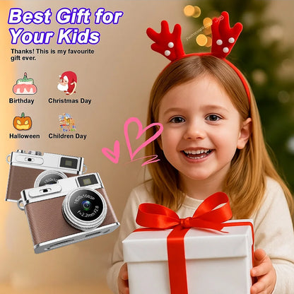 Retro Digital Camera 1080P Video Recorder LED Fill Light 0.96 Inch IPS Screen Portable Mini Digital Camera