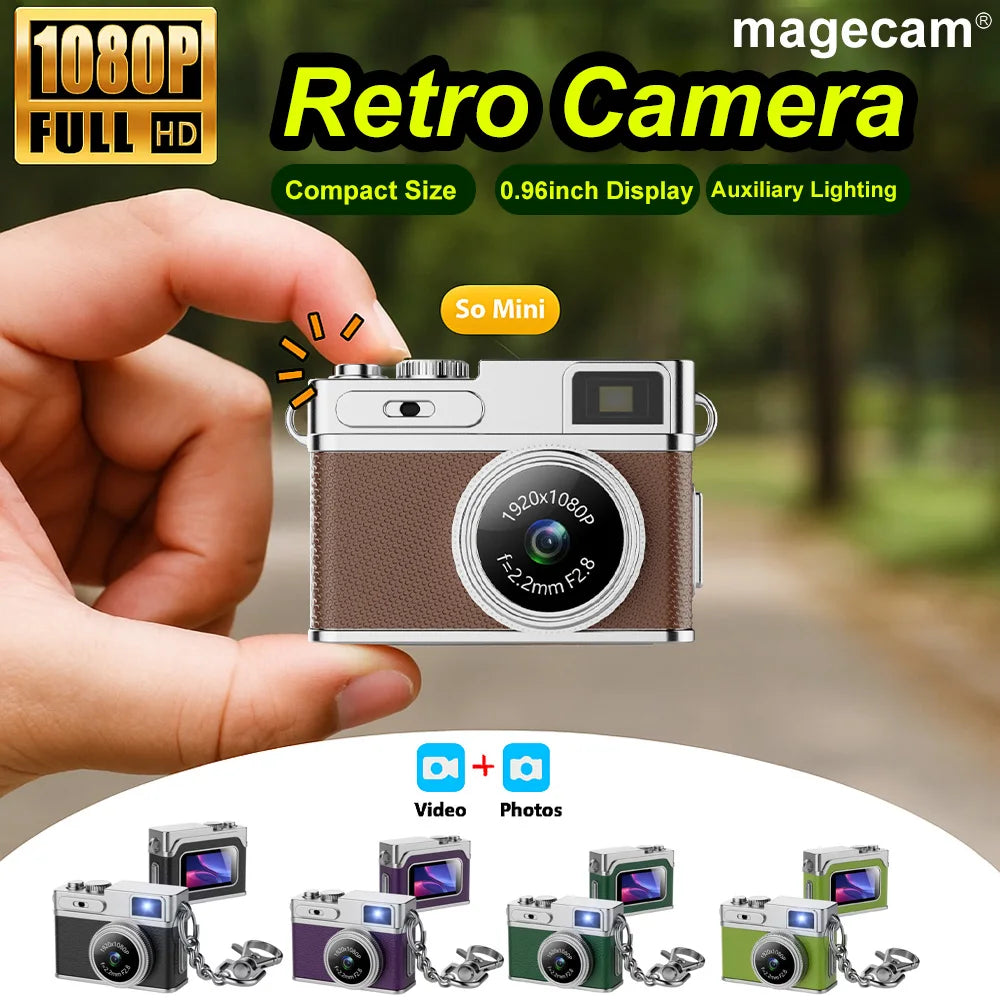 Retro Digital Camera 1080P Video Recorder LED Fill Light 0.96 Inch IPS Screen Portable Mini Digital Camera