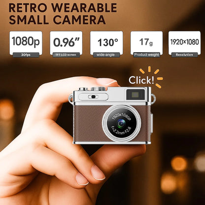Retro Digital Camera 1080P Video Recorder LED Fill Light 0.96 Inch IPS Screen Portable Mini Digital Camera